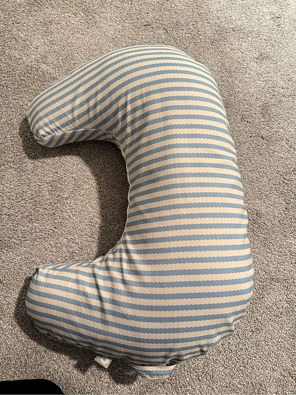 My Brest Friend Original Nursing Pillow Blue & White Striped
